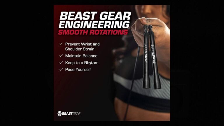 Análisis de la cuerda para entrenamientos de salto mostrando las características técnicas y diseño ergonómico."