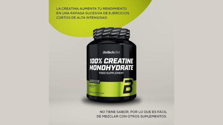 Publicidad gráfica destacando los beneficios de rendimiento de la creatina en entrenamientos de alta intensidad.